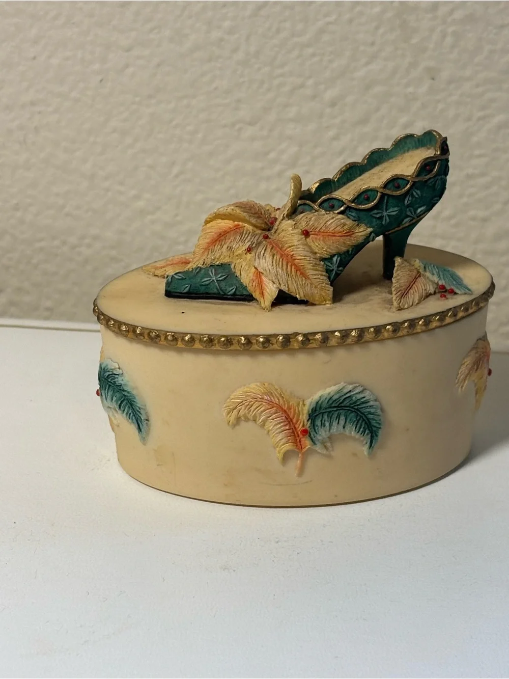 Vintage Willow Hall “Annabel” Victorian Shoe Trinket Box